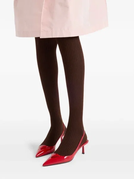 Pantofi cu toc Prada slingback roșu