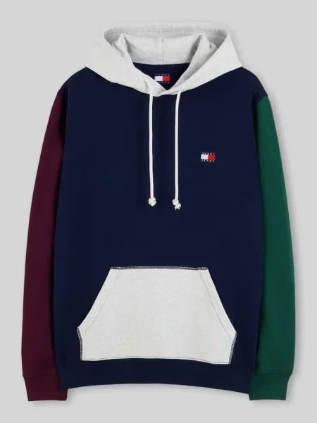 Bluza o kroju regular fit z mieszanki bawełny Tommy Jeans granatowa