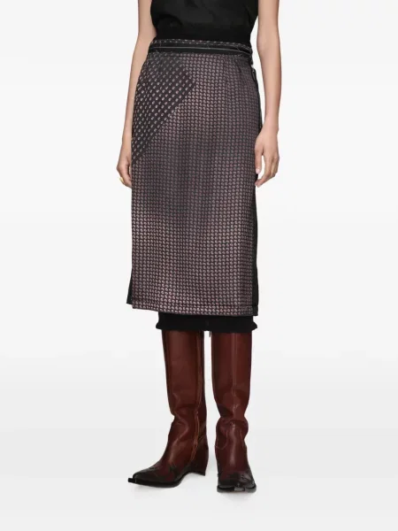Fustă midi Maison Margiela cu imagine cu model paisley negru