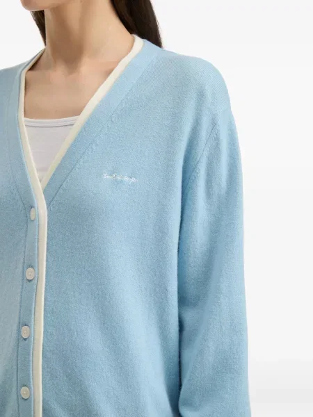 Cardigan Tout A Coup cu broderie albastru