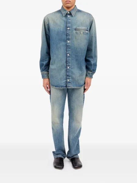 Cămașă Mm6 Maison Margiela lungă albastru