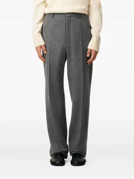 Pantaloni Ami Paris de lână plisate gri
