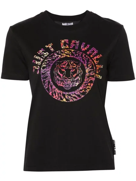 Tricou Just Cavalli cu imagine negru
