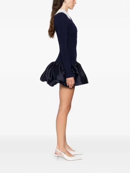 Rochie mini Self-portrait de costum albastru