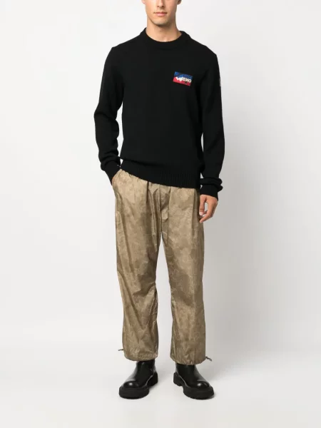 Vilnonis megztinis Moncler juoda