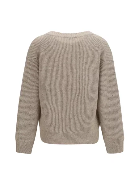 Sweter Brunello Cucinelli z kaszmiru beżowy