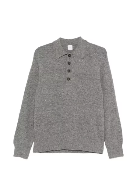 Tricou polo Eleventy de lână gri