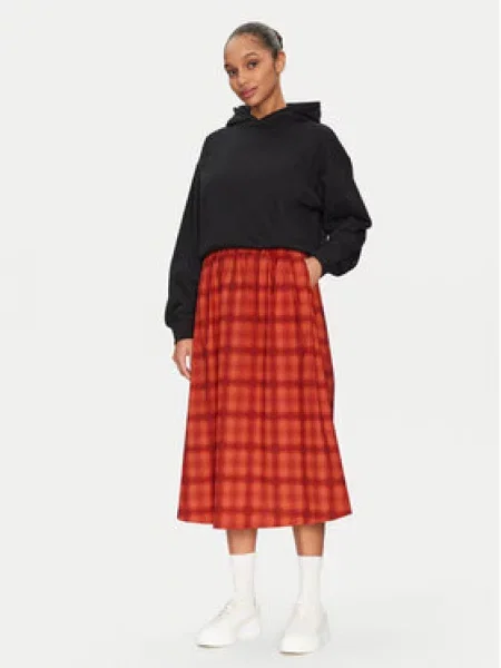 Sukně Puma Woven Midi AOP Pleated Skirt Red Fire XS červené