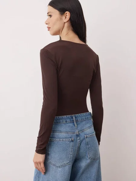 Trendyol Košeľové body čokoládová
