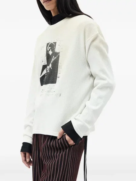 Lung tricou Ann Demeulemeester alb