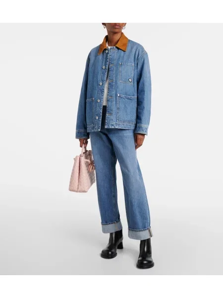Blugi conici Bottega Veneta albastru
