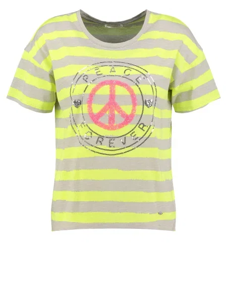 Key Largo Tricou SYMBOL galben neon / gri deschis / roșu deschis negru