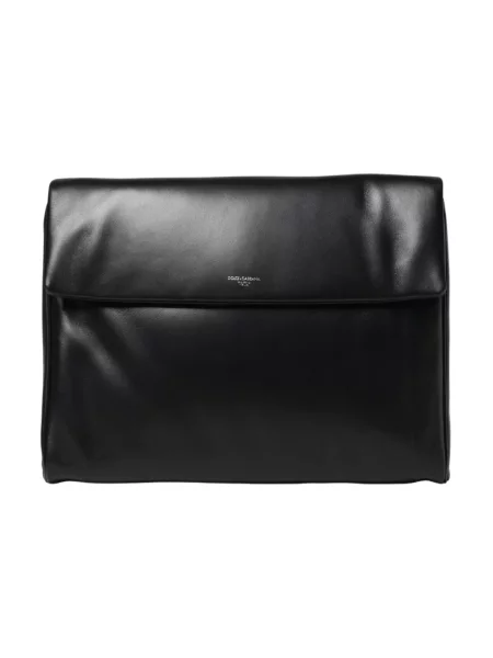 Torba crossbody Dolce And Gabbana skórzana z nadrukiem czarna