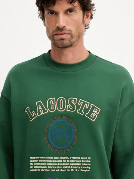 Свитер Lacoste с аппликацией зеленый