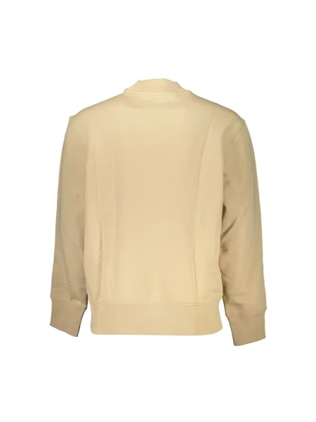 Bluza z nadrukiem Calvin Klein Jeans z długim rękawem beżowa