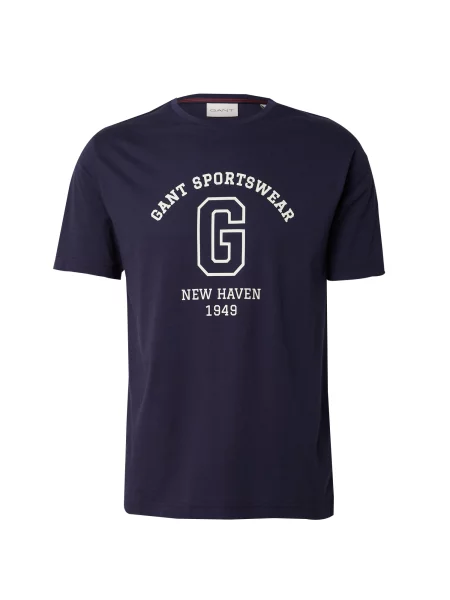 GANT Tricou albastru închis alb