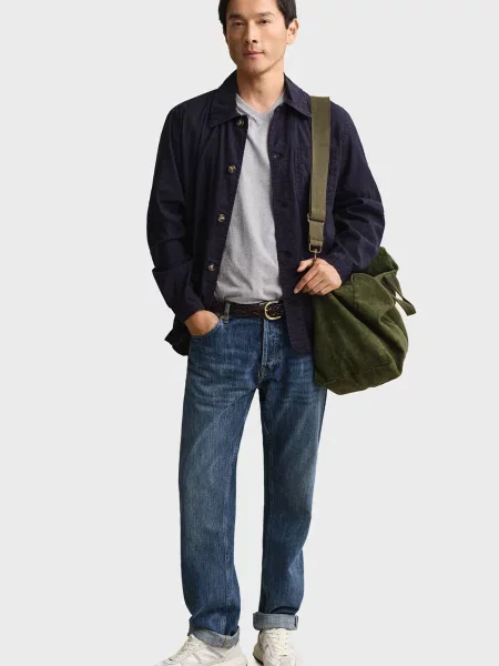 Футболка Gant с V-образным вырезом серая
