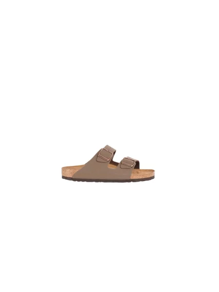 Klapki Birkenstock zamszowe brązowe