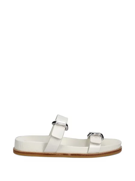 Sandale Emporio Armani cu cataramă cu bretele alb