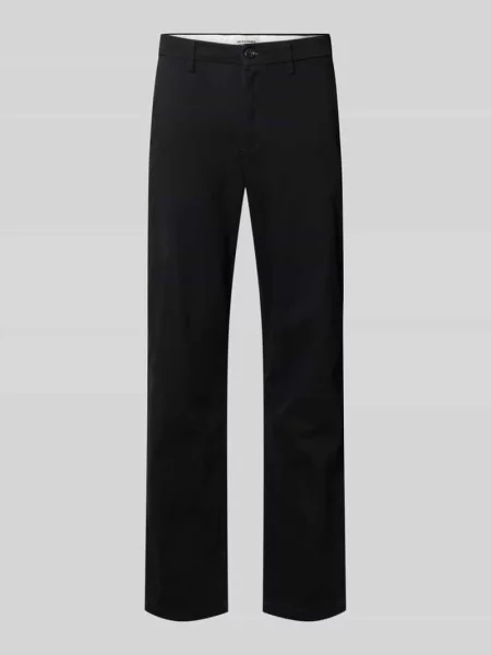 Spodnie o kroju straight fit z mieszanki bawełny model Kane' Jack & Jones czarne