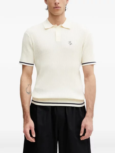 Tricou polo Filling Pieces cu broderie tricotate