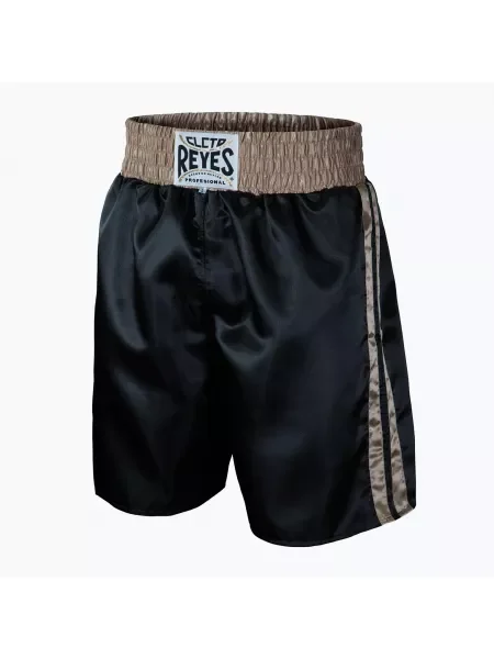 Pantaloni scurți de box pentru bărbați Cleto Reyes Satin Boxing negru/galben negru