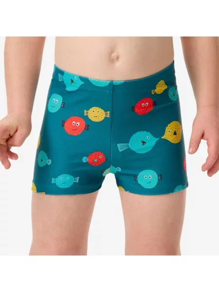 Bokserki kąpielowe dla malucha/dziecka Decathlon Titou Plouf niebieskie