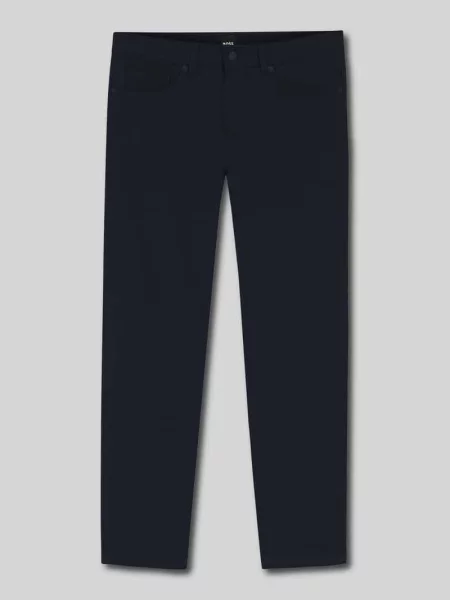 Spodnie o kroju slim fit z mieszanki bawełny model Boss granatowe