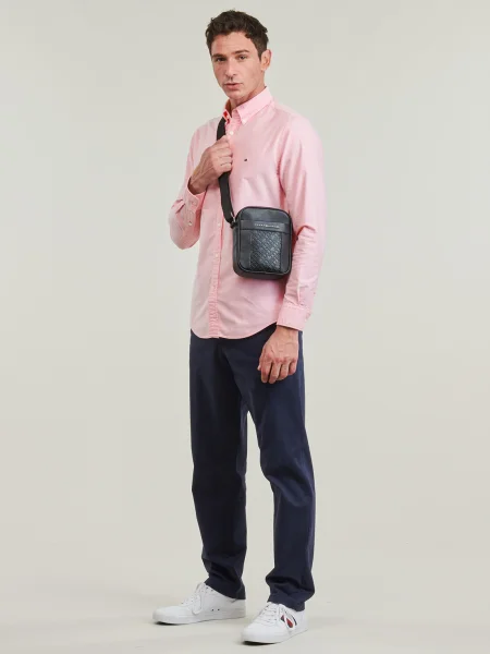 Cămașă Tommy Hilfiger din țesătură twill roz