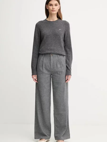 Вовняний светр Lacoste легкий сірий