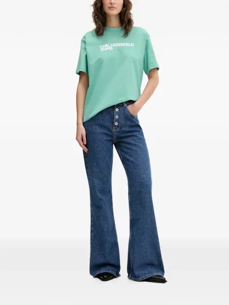 Тениска Karl Lagerfeld Jeans с принт зелено