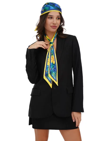 MyScarf Basic Краватка Унісекс Синьо-жовтий Шовк жовта