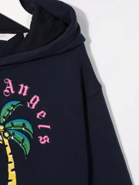 Bluza z kapturem dziecięca Palm Angels niebieska