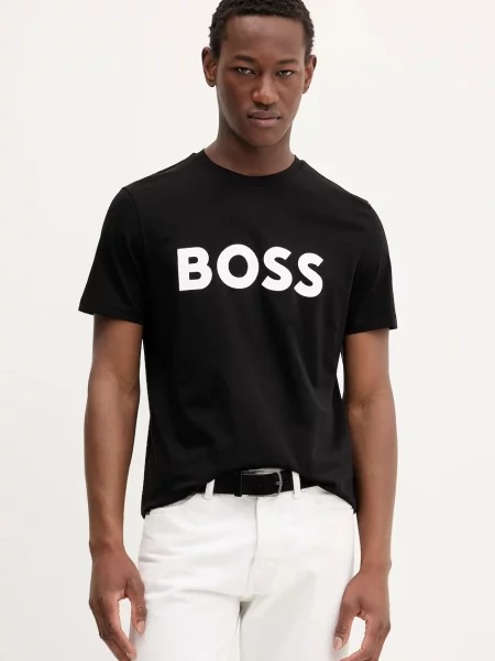 Ежедневна къс тениска Boss черно