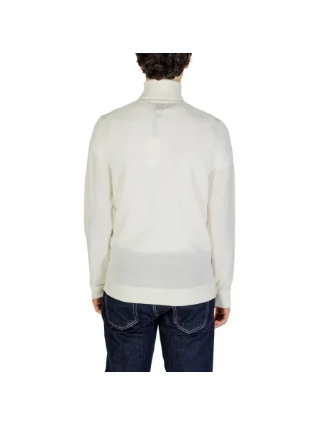Pulover Calvin Klein Jeans cu guler înalt albastru