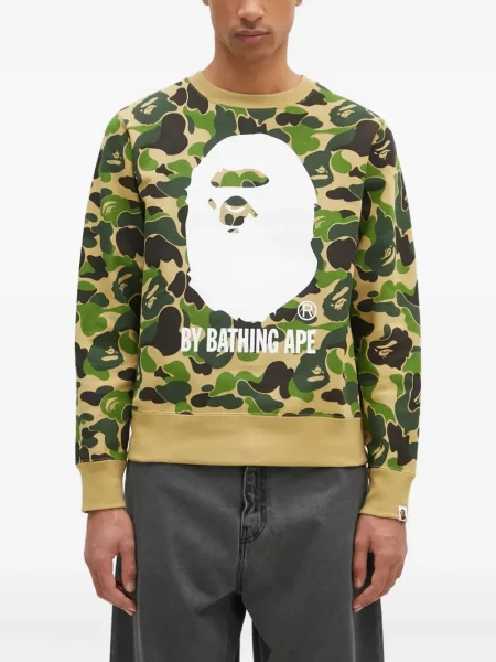 Hanorac A Bathing Ape® cu imagine cu model camuflaj verde
