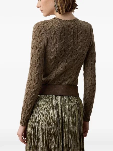 Scurt șapcă Polo Ralph Lauren cu broderie din jerseu maro