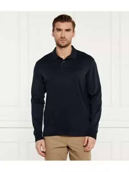 BOSS Tricou albastru închis portocaliu