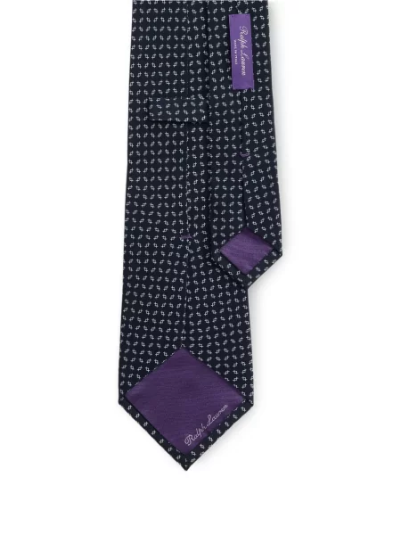 Šilkinis raštuotas kaklaraištis Ralph Lauren Purple Label mėlyna