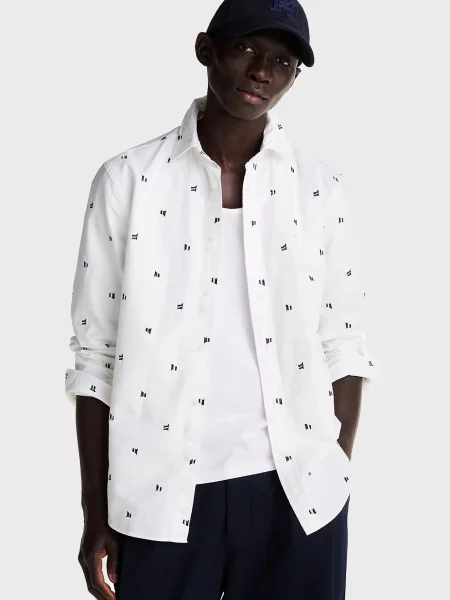 Вишита твілова сорочка Tommy Hilfiger біла