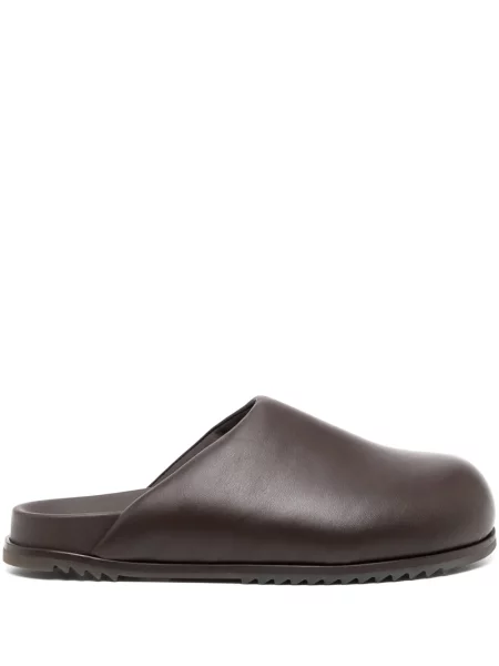 Papuci tip mules Rick Owens cu vârf rotund maro