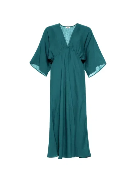 Rochie maxi Eres cu decolteu în V verde