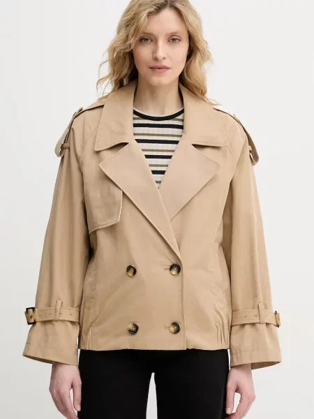 Sisley trencz z bawełny beżowy