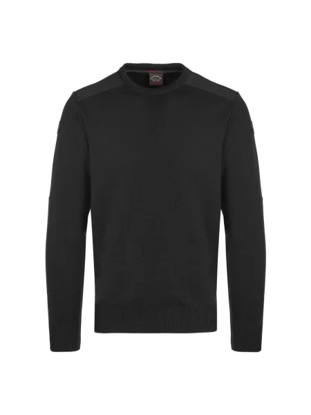 Sweter Paul & Shark z okrągłym dekoltem klasyczny czarny