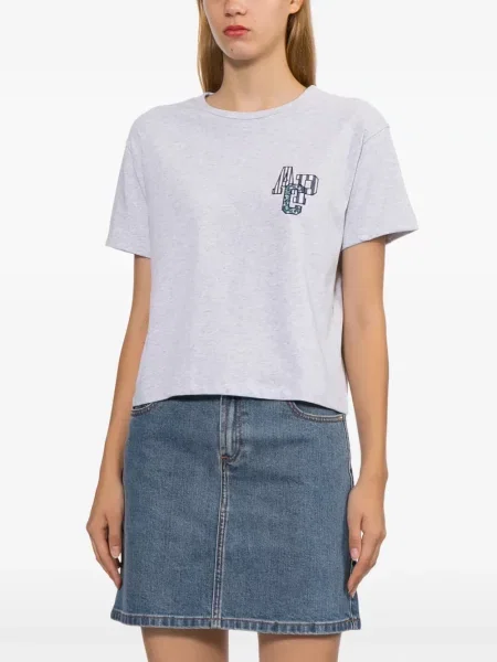 Tricou A.p.c. cu broderie gri
