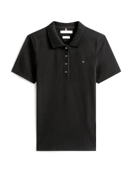 Tommy Hilfiger polo majica iz bombaža črna