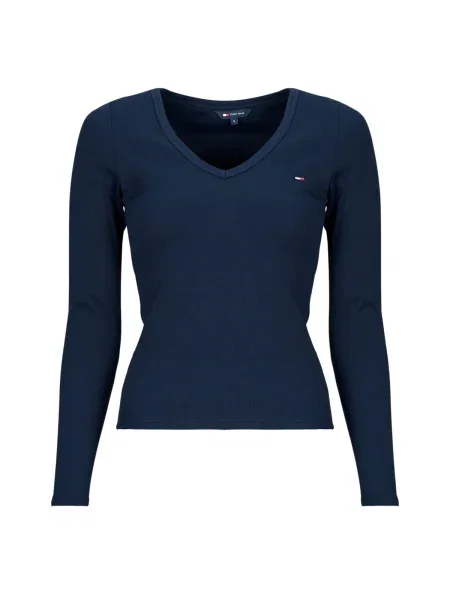 Tricou mânecă lungă Tommy Jeans albastru