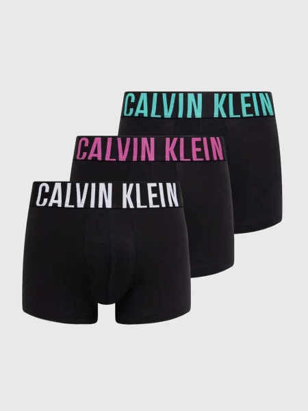 Bokserki Calvin Klein Trunk 3 pary black w/oatmeal logo/black w/age czarne