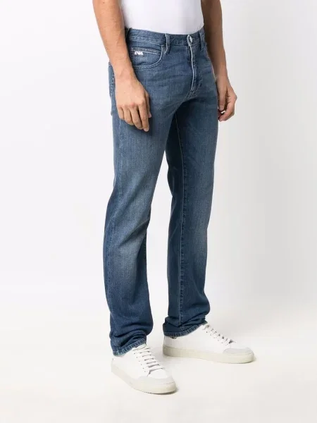 Straight fit džíny Emporio Armani modré