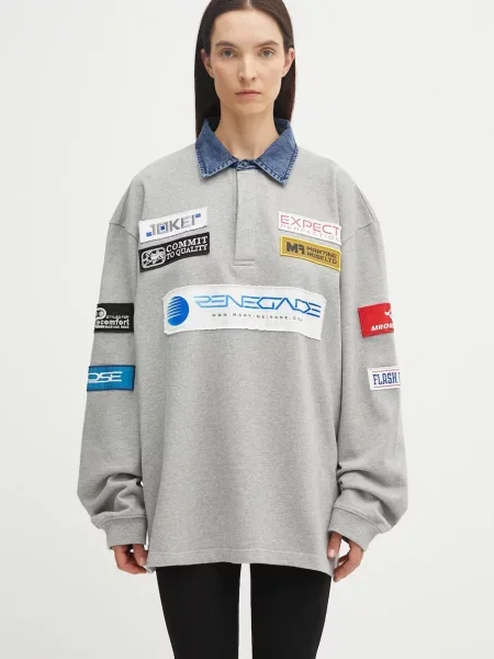 Dukserica Martine Rose Rugby Polo za žene s aplikacijom siva